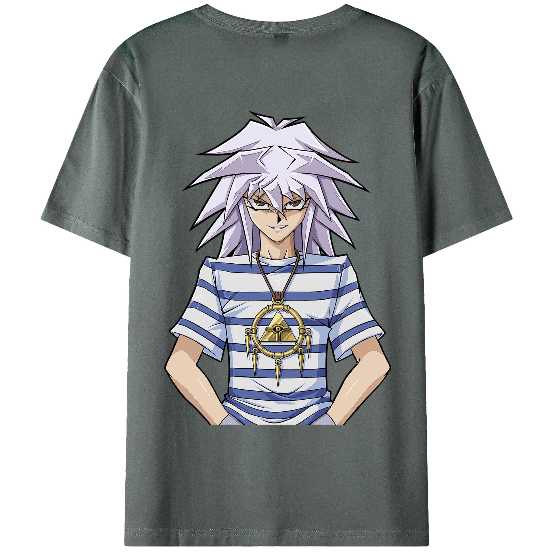 （画像用） 遊☆戯☆王 Yu-Gi-Oh! 綿100％ メンズ半袖Tシャツ（バックプリント） 通気性